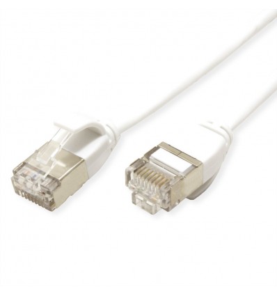 ROLINE U/FTP Data Centrer Cable Cat.7, with RJ45 Plug, 500 MHz, LSOH, slim, whit