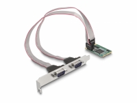 Delock Mini PCIe Card full size to 2 x Serial RS-232 D-Sub 9 pin