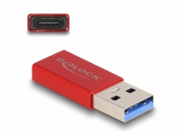 Delock USB 10 Gbps Adapter USB Type-A male to USB Type-C™ active female red