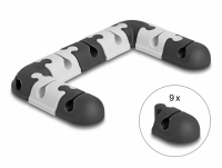 Delock Cable holder self-adhesive modular set 9 pieces black / grey