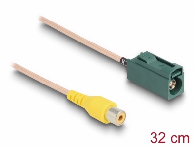 Delock Cable FAKRA E jack to RCA jack RG-179 32 cm