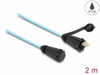 Delock Optical fiber cable LC Duplex to LC Duplex with protective cap multi-mode OM3 IP68 dust and waterproof 2 m