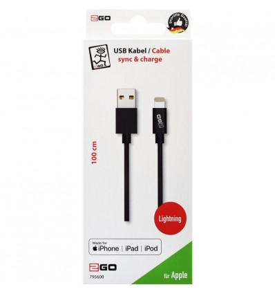 2GO USB Lade-/Datenkabel Lightn. MFI-zertif. 100cm anthrazit