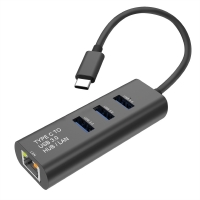 Secomp STANDARD USB Type C to Gigabit Ethernet Converter + Hub 3x
