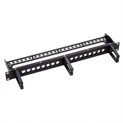 ROLINE Keystone 19'' Module Frame, 16 Ports, shielded, black