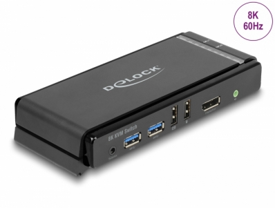 Delock DisplayPort 1.4 KVM Switch 8K 60 Hz with USB 5 Gbps and Audio