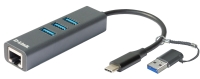 D-Link DUB-2332 USB-C nach 1000MBit Adapter mit USB-Hub retail
