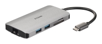 D-Link DUB-M810 8-in-1 USB-C Hub mit HDMI/USB-PD/GBE/SD-R. retail