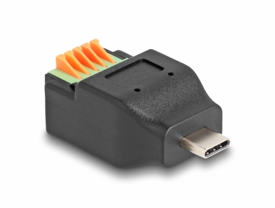 Delock USB Type-C™ 2.0 male to Terminal Block Adapter with push-button