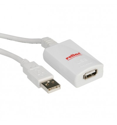 ROLINE USB 2.0 Extension Cable, 1 Port, white 5 m