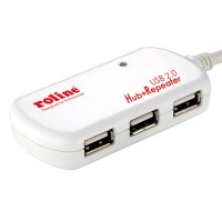 ROLINE USB 2.0 Hub, 4 Ports, with Repeater 12 m