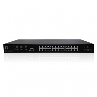 Level One LevelOne Switch 28xPort GEP-2861 4xGSFP 19" 390W 24xPoE+