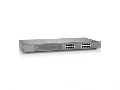 Level One LevelOne Switch 16x GE GEP-1621 19" 250W 16xPoE+