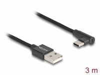 Delock USB 2.0 Cable Type-A male to USB Type-C™ male angled 3 m black