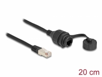 Delock Cable RJ50 male to RJ50 female for built-in with sealing cap IP67 dust and waterproof 20 cm