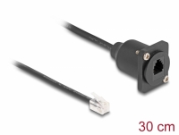 Delock D-Type RJ10 cable plug to jack black 30 cm