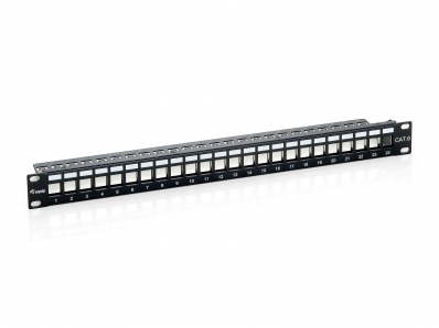 Equip Patchpanel Cat6 geschirmt für Keystone Jacks schwarz