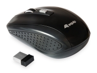 Equip Optische Maus kabellos USB Travel 4 Tasten R+L schwarz