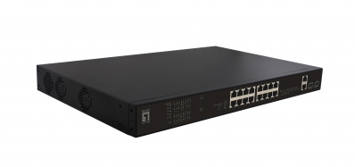 Level One LevelOne Switch 16x FE FGP-2031 2xGE 2xGSFP 19" 270W 16xPoE+