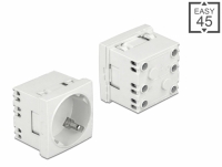 Delock Easy 45 Grounded Power Socket with a 45° arrangement extendable 45 x 45 mm