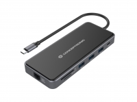 CONCEPTRONIC Dock USB-C->2xHDMI,GbE,2xUSB3.0,SD,PD 0.25m gr