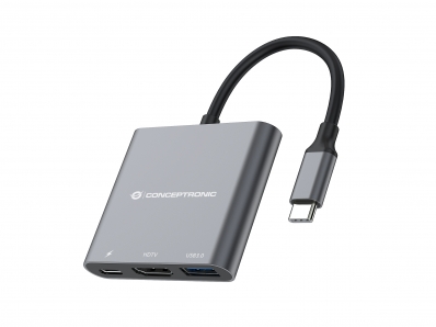 CONCEPTRONIC Dock USB-C ->HDMI,2xUSB3.0,PD,SD 0.15m