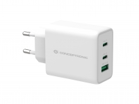 CONCEPTRONIC Ladegerät 3Port 65W,USB-C/USB-A PD weiß