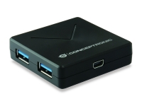 CONCEPTRONIC USB-Hub 4-Port 3.0 ->4x3.0 o.Netzteil sw
