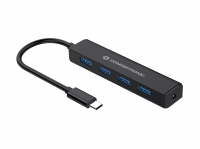 CONCEPTRONIC USB-Hub 4-Port 3.1/C->4x3.0 o.Netzteil sw