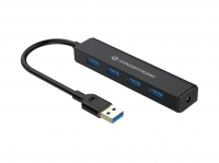 CONCEPTRONIC USB-Hub 4-Port 3.0 ->4x3.0 o.Netzteil sw