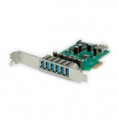 ROLINE PCI-Express Adapter, 6x+1x USB 3.0