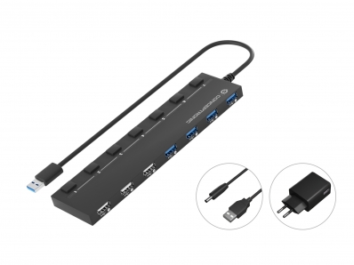 CONCEPTRONIC USB-Hub 7-Port 3.0 ->4x3.0 3x2.0 ex m.Netzt.sw