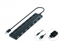 CONCEPTRONIC USB-Hub 7-Port 2.0 ->7x2.0 extra m.Netzteil sw