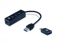 CONCEPTRONIC USB-Hub 4-Port 3.0 ->4x3.0 +TypC A o.Netzt. sw