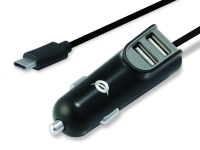 CONCEPTRONIC KFZ-Ladegerät 2Port 15W,2xUSB-A+USB-C Kabel sw