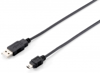Equip USB Kabel 2.0 A -> mini B St/St 1.80m schwarz Polybeutel