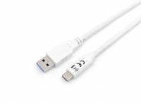 Equip USB Kabel 3.2 A -> C St/St 1.00m 3A/20V ws
