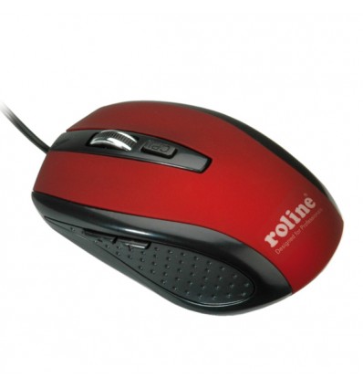 ROLINE Mouse, optical, USB red/black
