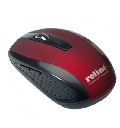 ROLINE Mouse, optical, cordless, USB red/black