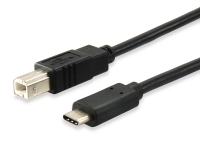 Equip USB Kabel 2.0 C-B St/St 1.0m schwarz Polybeutel