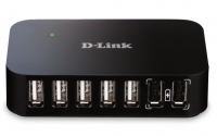 D-Link DUB-H7 7-Port USB2 Hub mit Netzteil schwarz retail