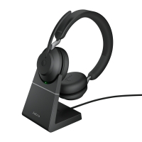 Jabra Headset Evolve2 65 UC Duo, inkl. Link 380a & Ladestat.