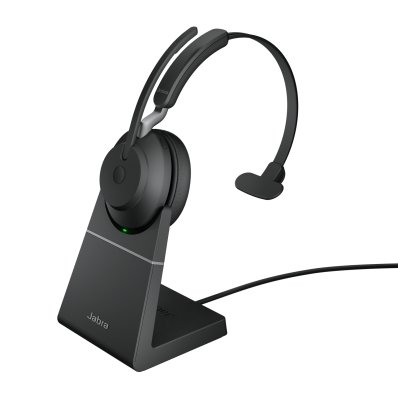 Jabra Headset Evolve2 65 UC Mono, inkl. Link 380a & Ladesta.