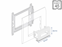 Delock Easy 45 Module Plate Rectangular cut-out for optical fiber SC Duplex coupling, 45 x 22.5 mm white