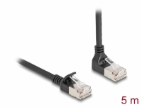 Delock RJ45 Network Cable Cat.6A S/FTP Slim 90° downwards angled / straight 5 m black