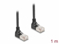 Delock RJ45 Network Cable Cat.6A S/FTP Slim 90° downwards / downwards angled 1 m black