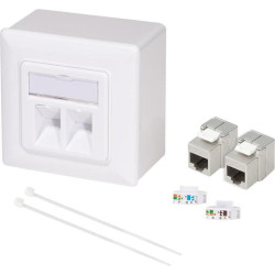 Logilink modulare Anschlussdose mit 2 Cat.6A Modulen weiß