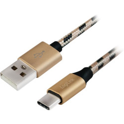 Logilink USB-A zu USB-C Sync&Ladekabel, gestreift, 2m