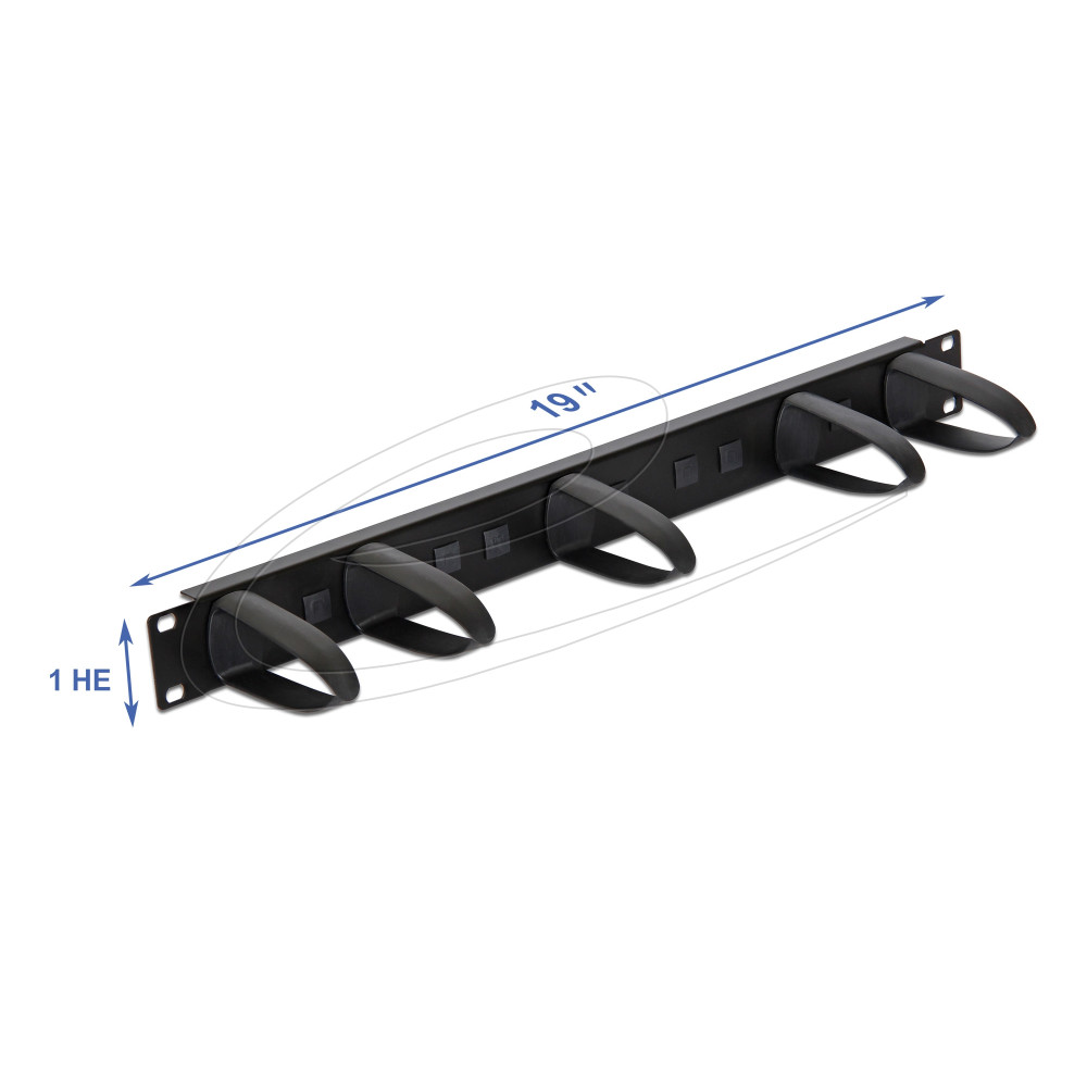 Delock 19″ Cable Management Panel universal black