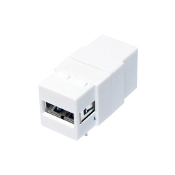 Logilink Keystone-Verbinder USB 2.0, A/F zu USB-B/F, weiß